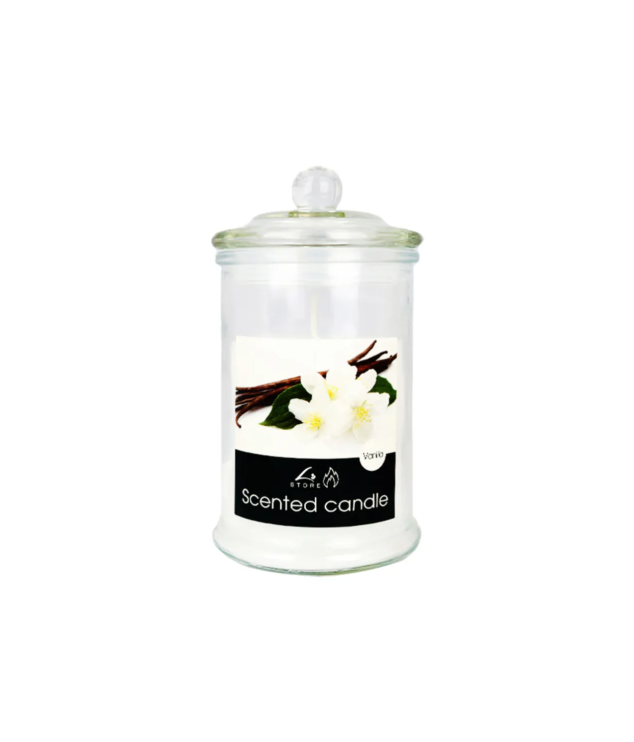 Vanilla Scented Candle In Glass Jar