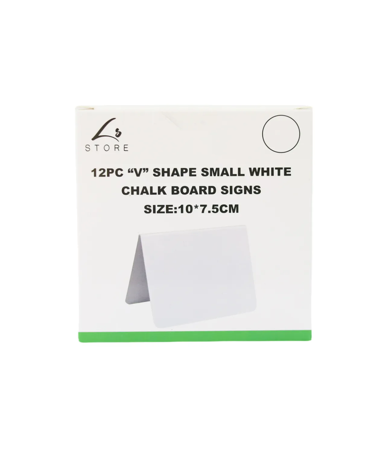 “V” Shaped PVC Small White Chalk Board Signs 12pc 10×7.5cm