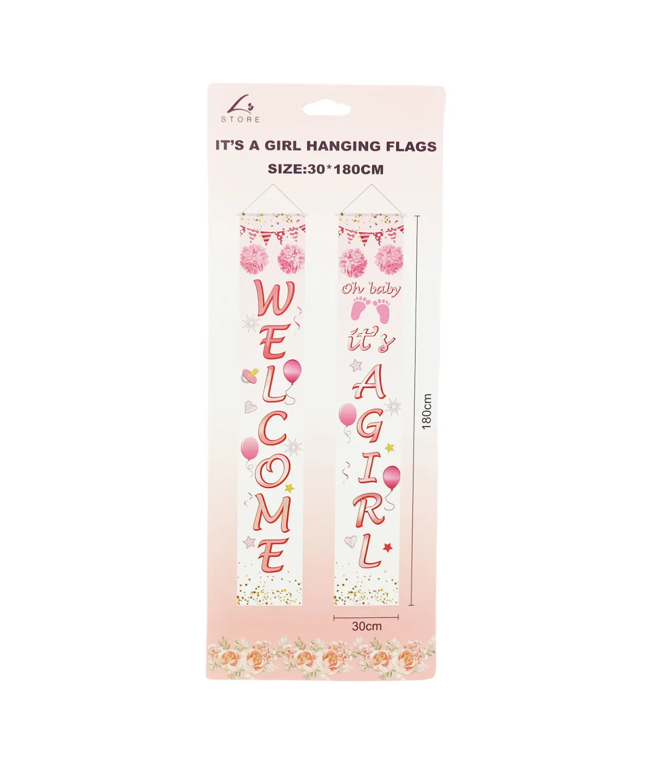 Welcome Girl Porch Sign 30x180cm 1 Pair