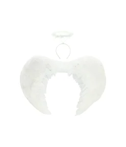 White Angel Wings & Headband 80cm