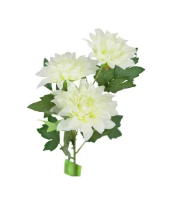 White Artificial Dahlia 3 Head 58cm