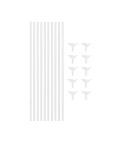 White Balloon Stick & Cup Set 12pk