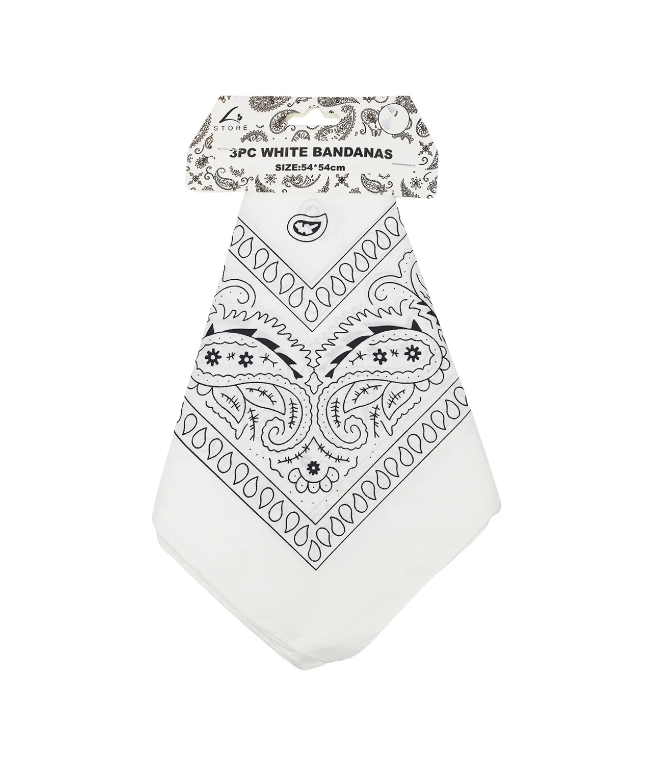 White Bandanas 54x54cm 3pc
