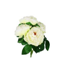 White Big Peony 5 Head 48cm