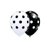 White & Black Polka Dots Latex Balloons 12inch 20pk