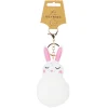 White Bunny PomPom Keyring