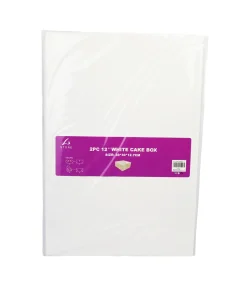 White Cake Box 12in 2pk 30 x 30 x 12.7cm