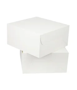 White Cake Box 10in 2pk 25.4 x 25.4 x 12.7cm