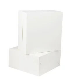 White Cake Box 10in 2pk 25.4 x 25.4 x 12.7cm