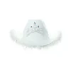 White Cowboy Hat With Feathers
