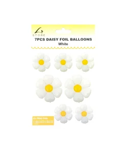 White Daisy Foil Balloon 7pc