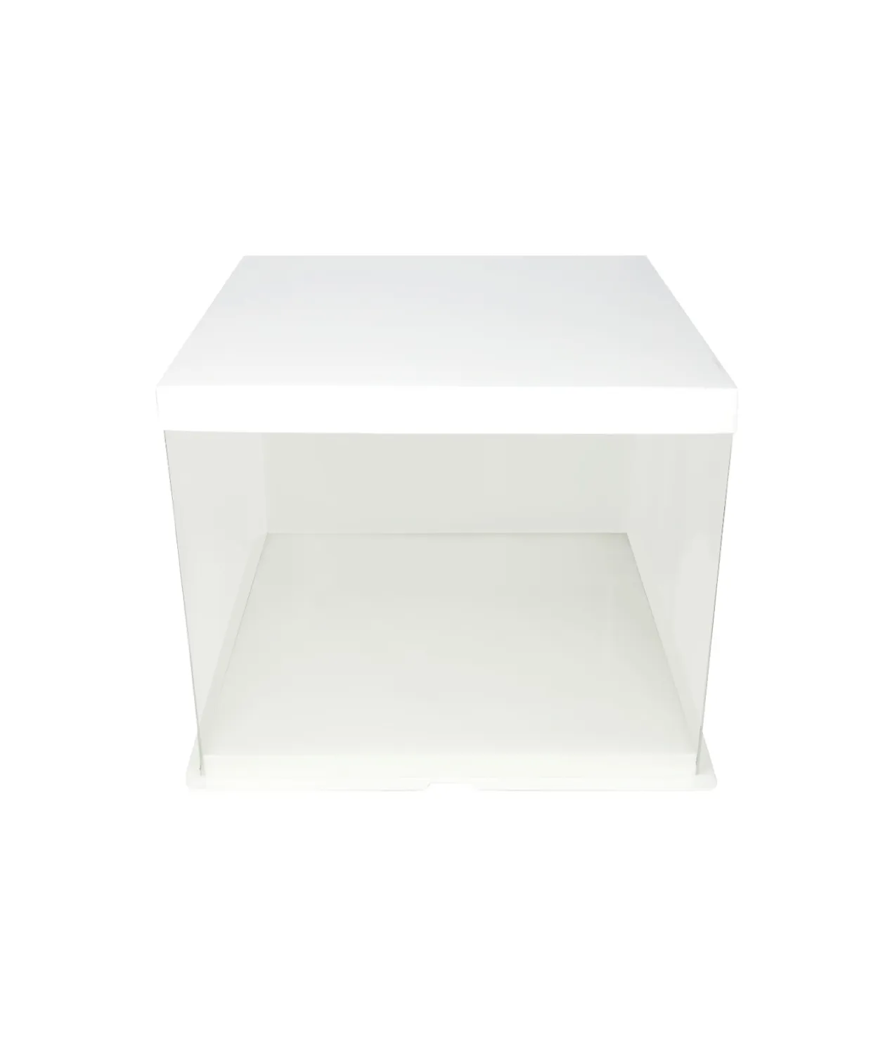 White Double Layer Transparent Cake Box 10in