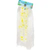 White Flowered Hawaiian Grass Skirt Set 5pc