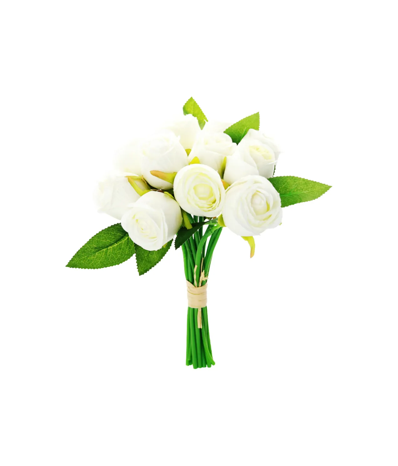 White Fragrance Rose 12 Head 24cm