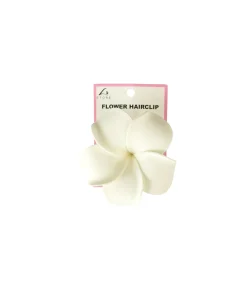 White Frangipani Flower Hairclip 9cm