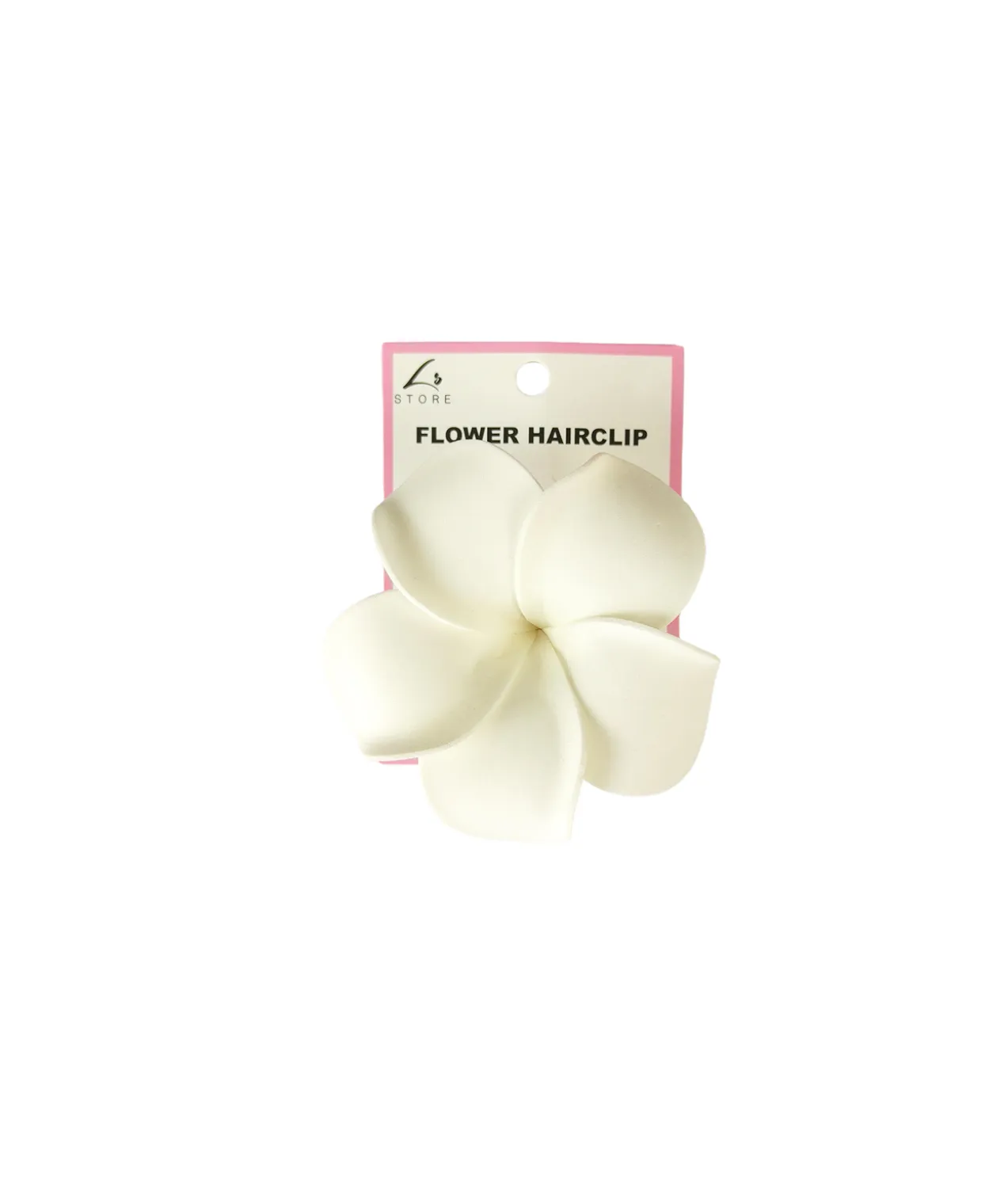 White Frangipani Flower Hairclip 9cm
