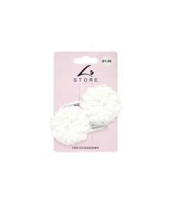 White Hair Clip 2pk