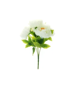 White 5 Head Peony 44cm