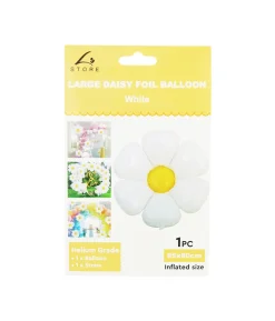 White Large Daisy Foil Balloon 1pc