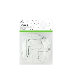 White Latex Plain Balloons 12inch 20pk