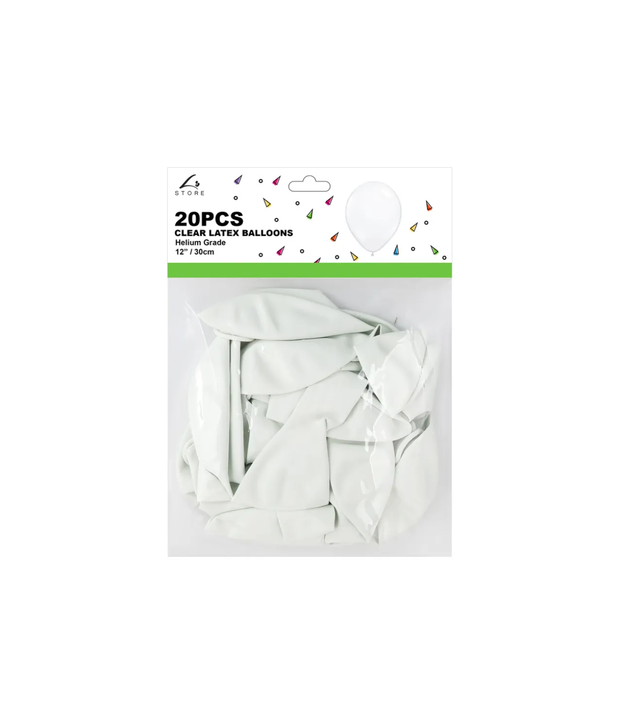 White Latex Plain Balloons 12inch 20pk