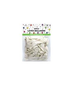 White Latex Plain Balloons 5inch 50pk