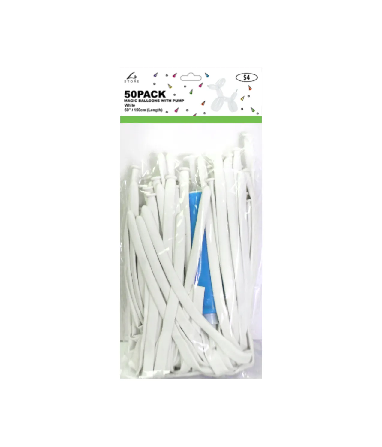 White Magic Balloons With Pump 50pcs