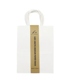 White Medium Paper Bag 12pc 21 x 11 x 27cm