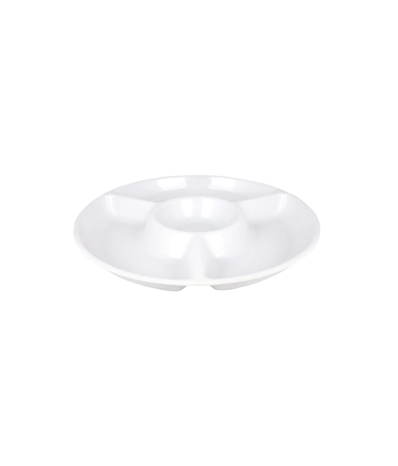 White Melamine Chip & Dip Serving Plate 33.6cm