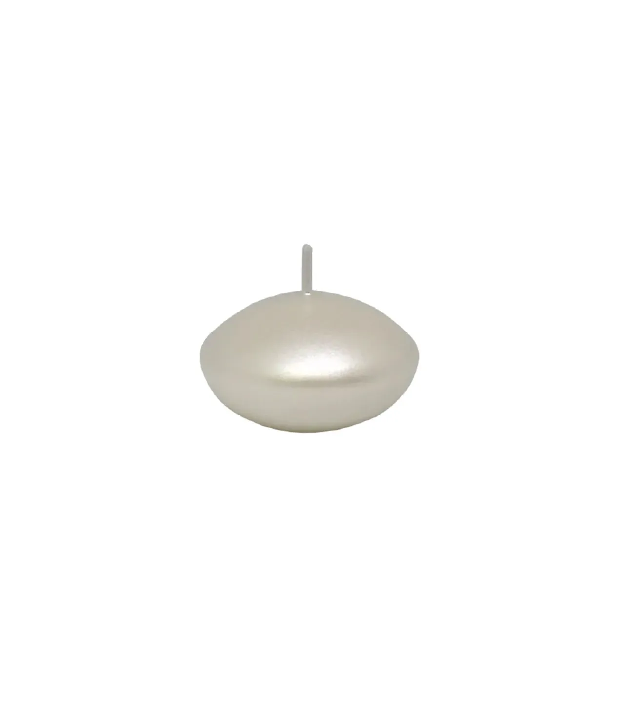 White Metallic Floating Candles 12pk