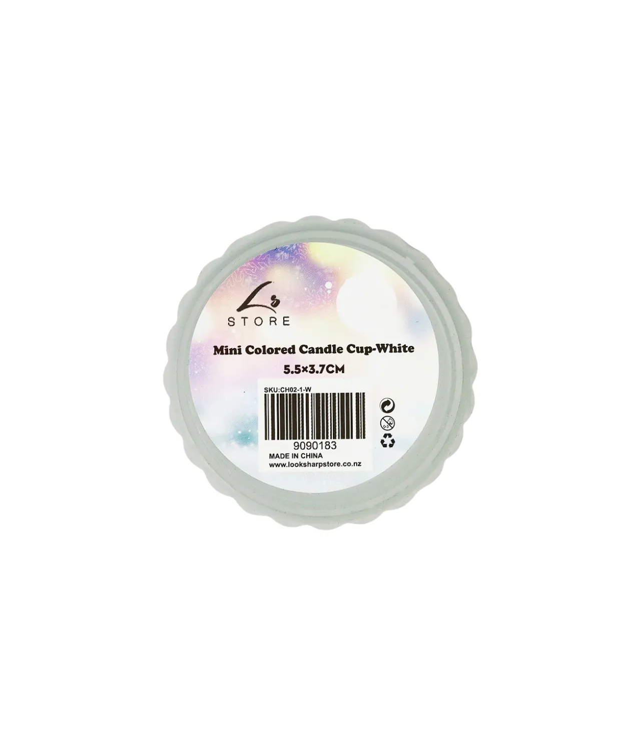 White Mini Colored Glass Candle Cup 5.5 x 3.7cm 1pc