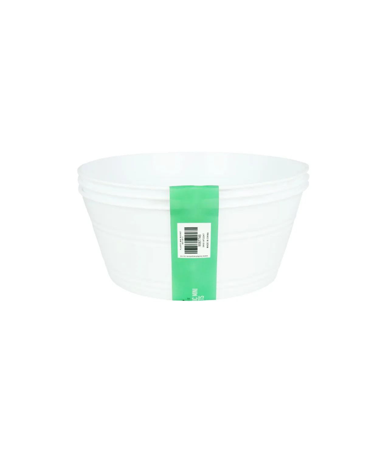 White Mini Plastic Bucket Set 3pk
