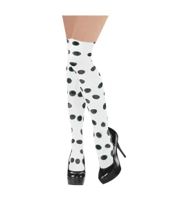 White Party Stocking with Black Polka Dots