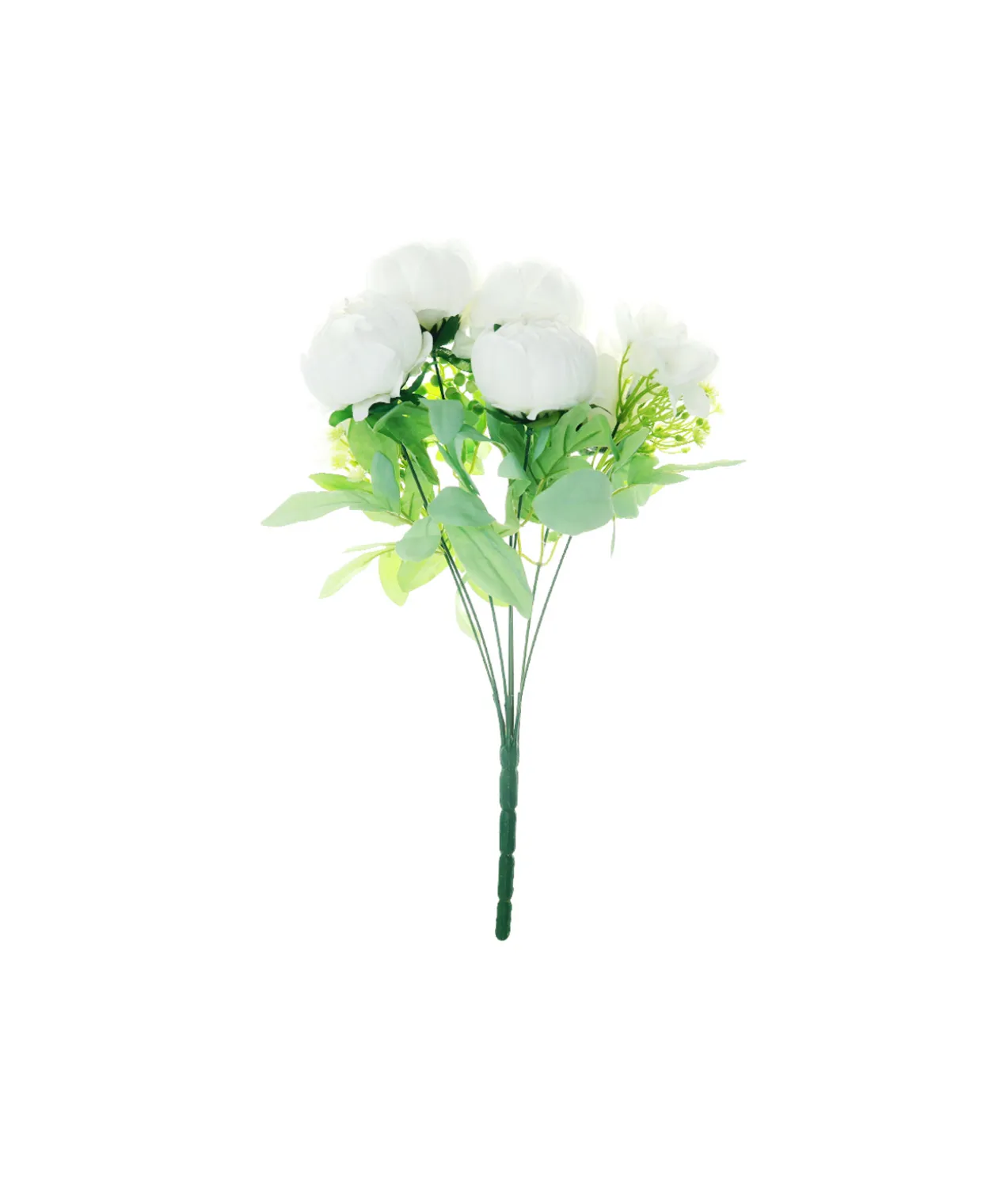 White Peony 5 Head Bunch 40cm