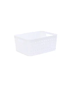 White Plastic Storage Basket 24x18x10cm