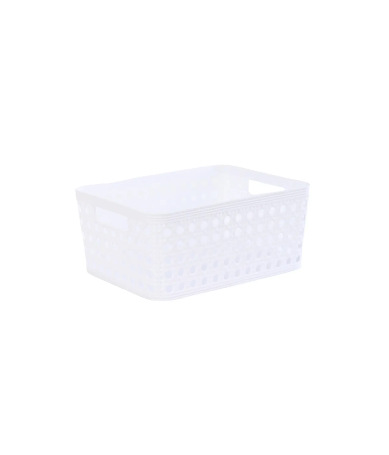 White Plastic Storage Basket 24x18x10cm