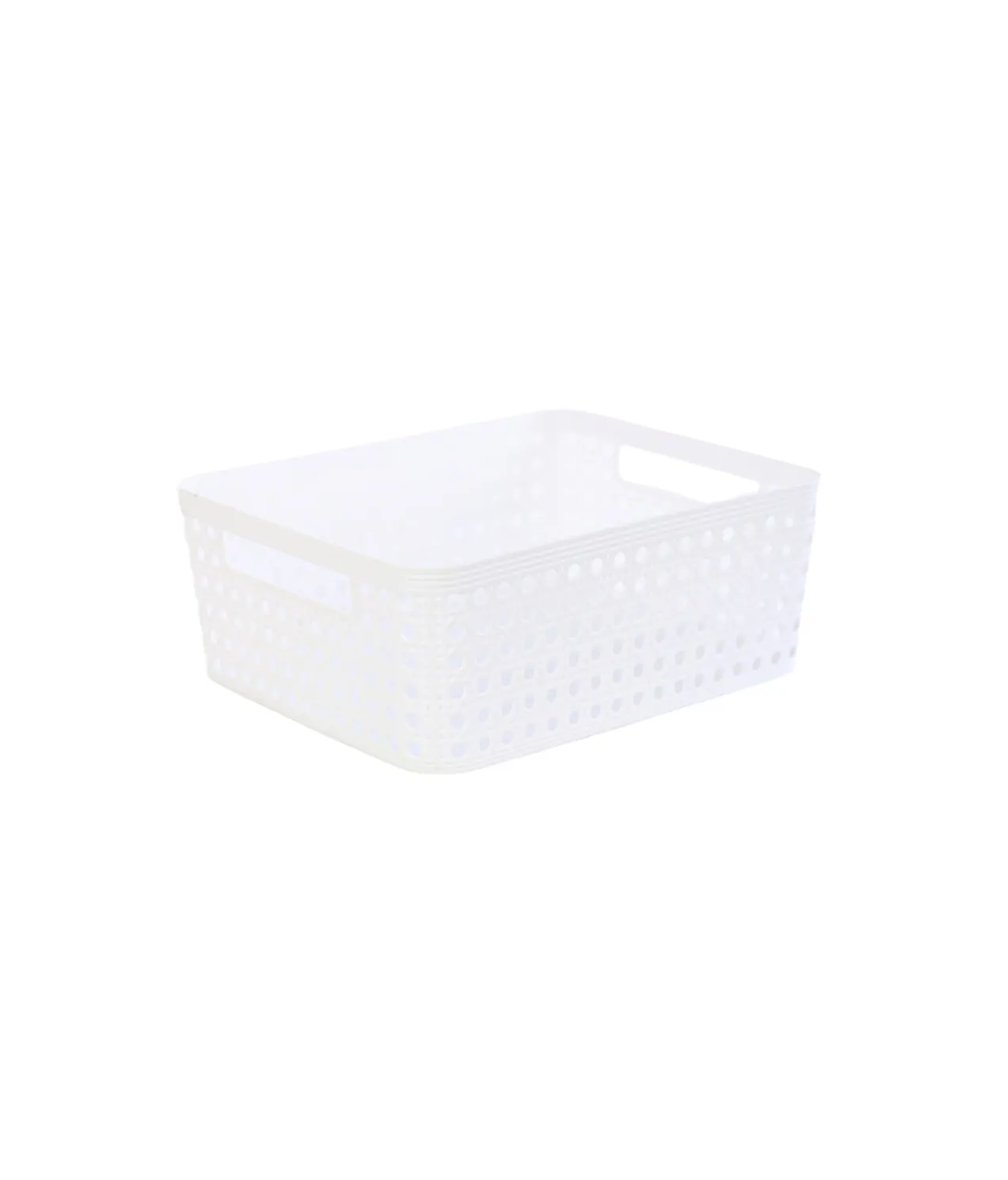 White Plastic Storage Basket 34x28x13cm
