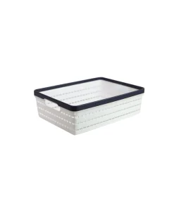 White Plastic Storage Bin 34.5×26.8x10cm