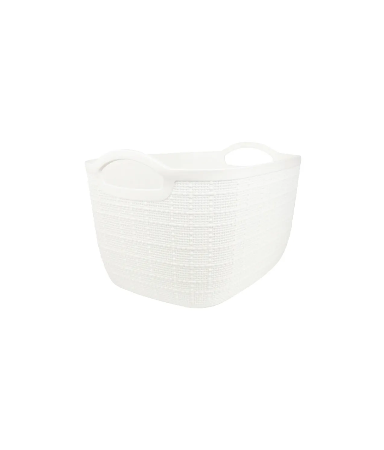 White Plastic Storage Box With Handles 34×25.5×20.5cm