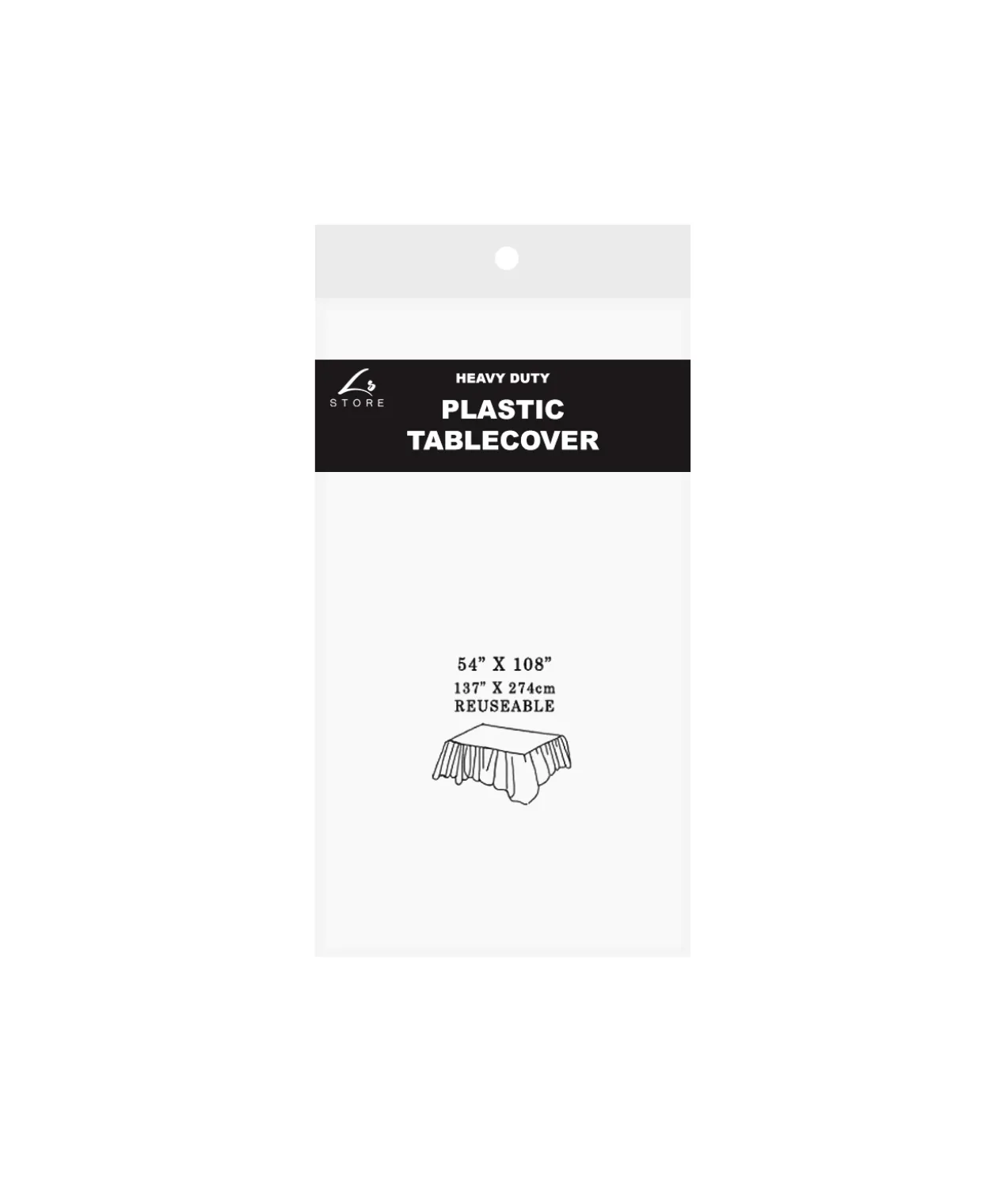 White Plastic Tablecover 137x274cm