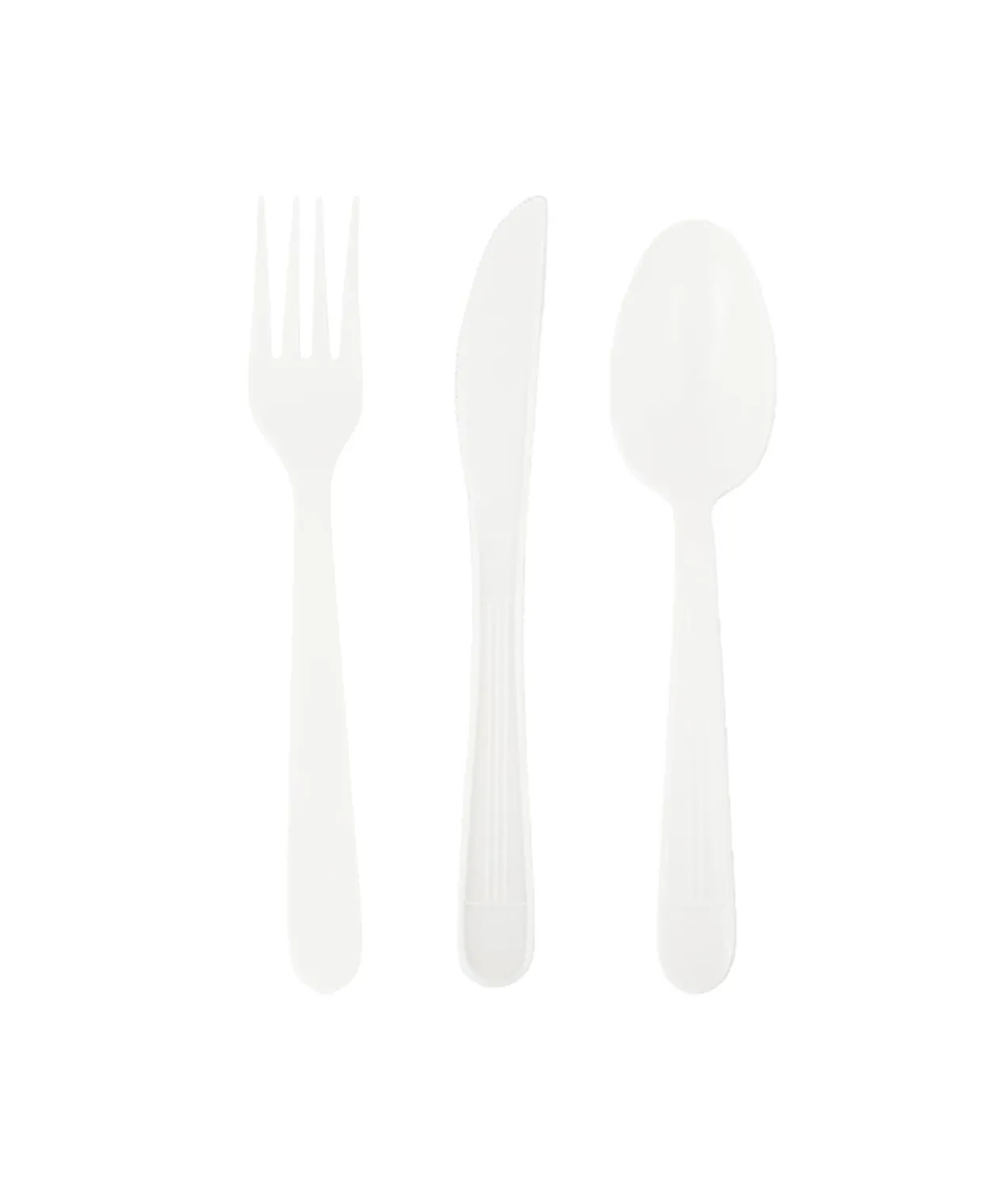 White PP Reusable Cutlery Set 45pc