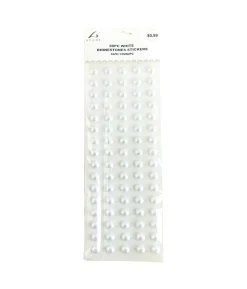 White Rhinestones Stickers 12mm 80pc