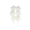 White Rose Artificial Craft Flower 6pc 10cm