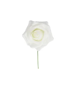White Rose Artificial Craft Flower 6pc 10cm