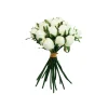 White Rose Bud 18 Head 28cm