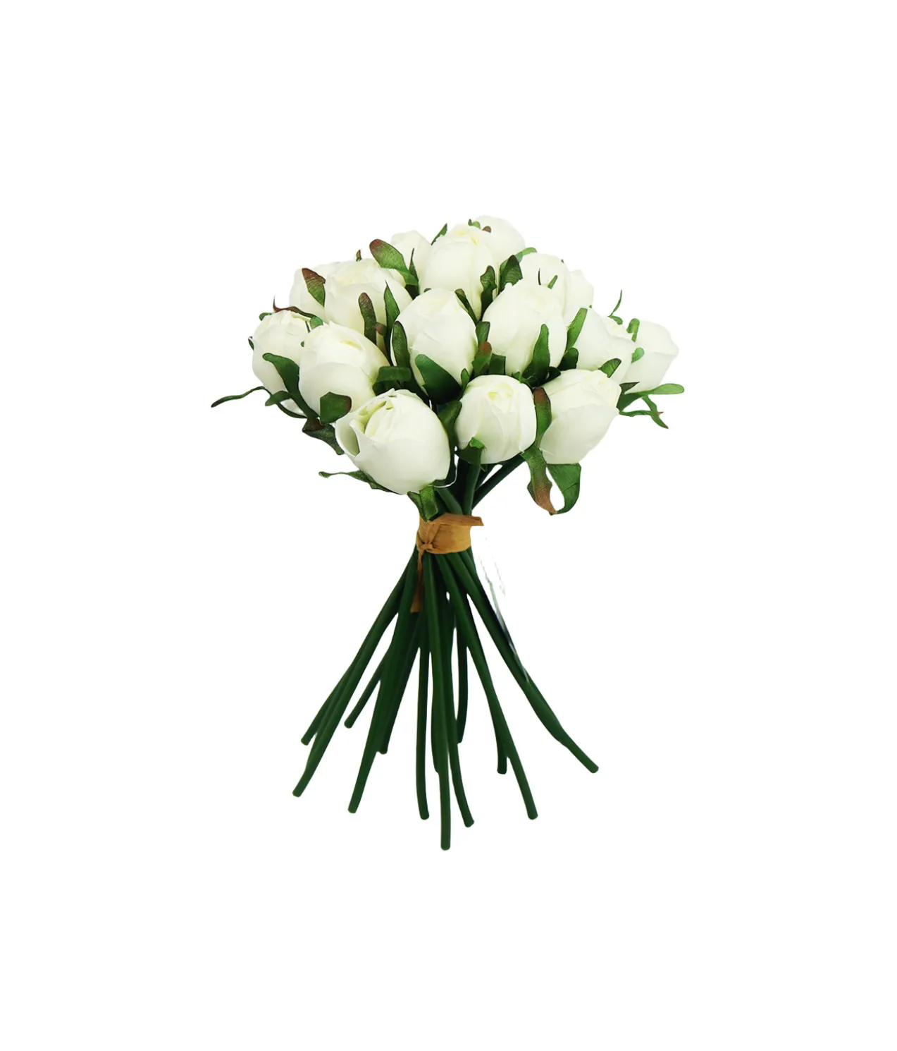 White Rose Bud 18 Head 28cm