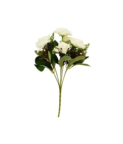 White Rose Bunch 7 Head 32cm