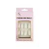 White Round Press On Nails 24pc