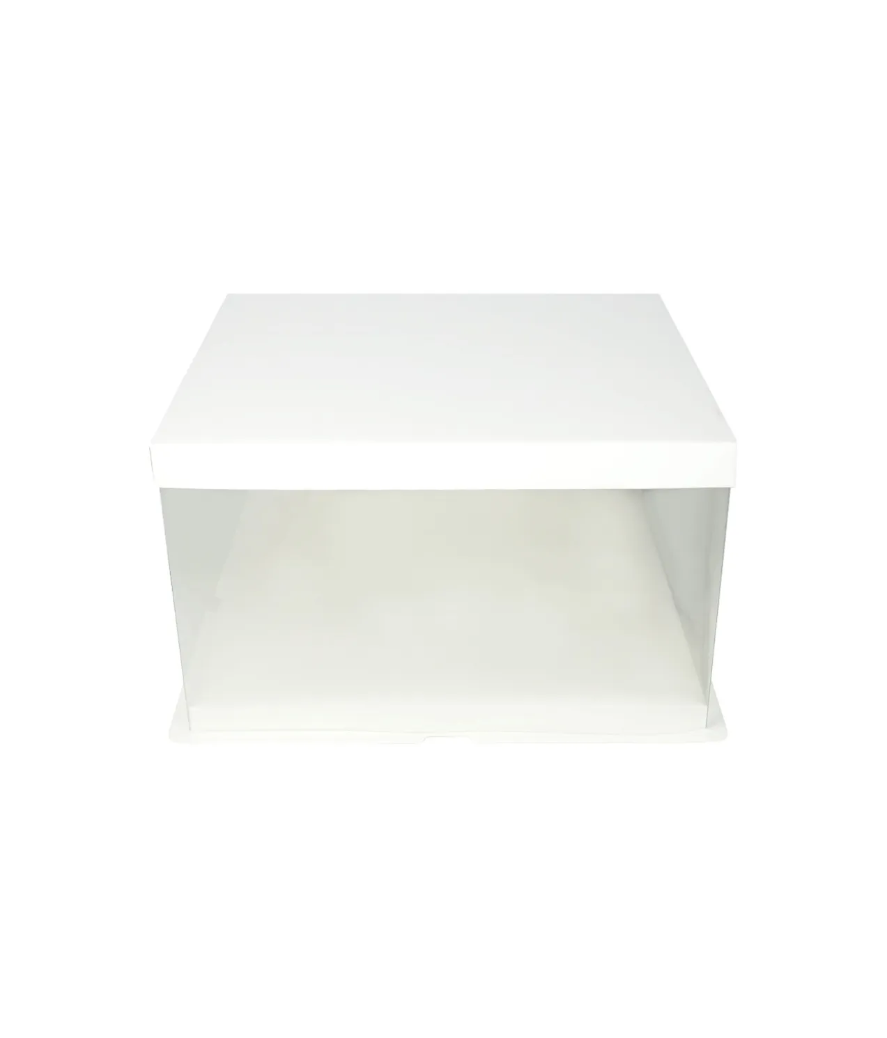 White Single Layer Transparent Cake Box 10in