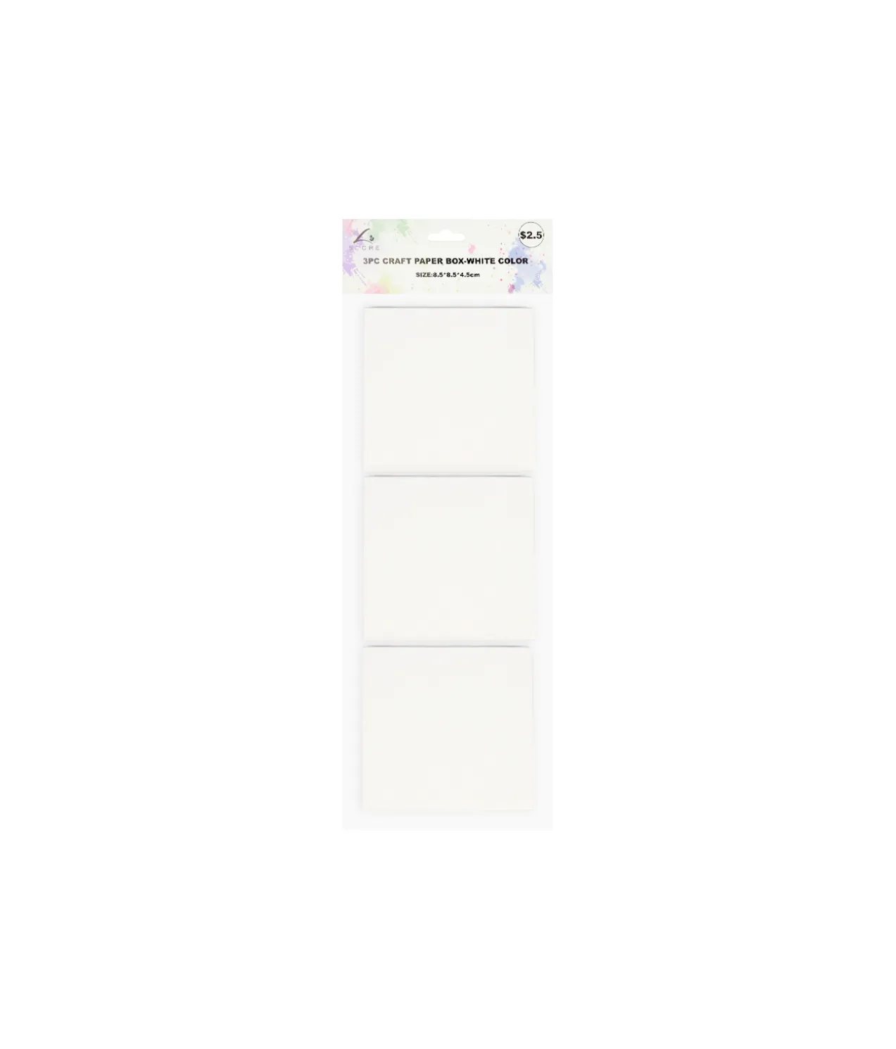 White Square Craft Paper Boxes 3pk